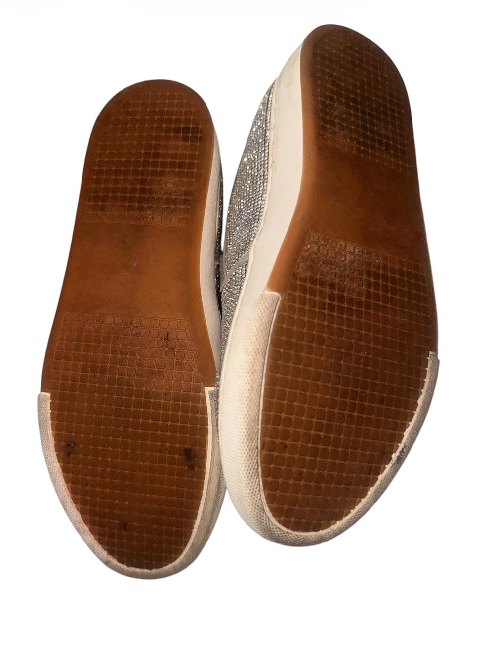 Steve Madden Sparkling Silver Crystal Slip-On Flats - Picture 6 of 10